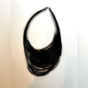 Vintage Black Beaded Beautiful Tier Necklace